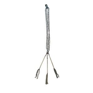 Premier Designs Into the Swing Necklace Gunmetal Tassel Pendant Edgy Grunge Goth